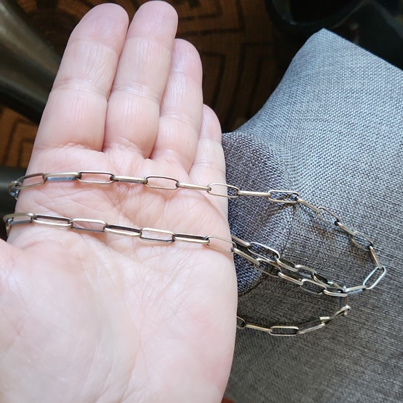 NWOT Native American Navajo Handmade Sterling 24" Paperclip Chain Necklace 🩶🖇 - Picture 9 of 12